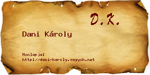 Dani Károly névjegykártya