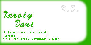 karoly dani business card