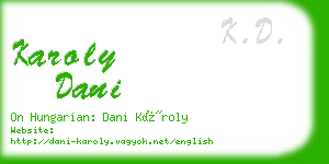 karoly dani business card